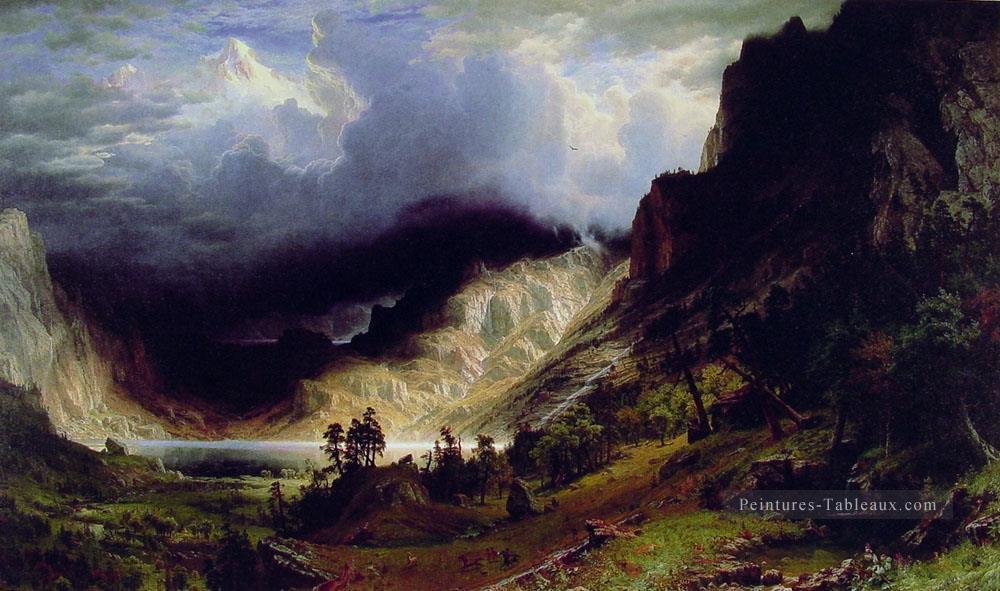 Tempête dans les montagnes Rocheuses Albert Bierstadt Peintures à l'huile